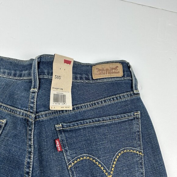 NEW Levis Jeans Womens Blue 505 Straight Leg Mid Rise Stretch Denim Sz 4M/27 - Picture 16 of 16